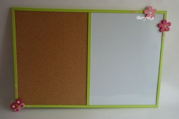 Dřevěné dekorace - zelené s růžovou a malinovou