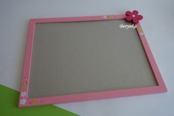 Dřevěné dekorace - zelené s růžovou a malinovou