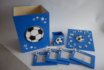 Dekorace pro kluky - modré s fotbalovým míčem