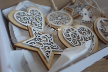 Dřevěné vánoční ozdoby - kulaté