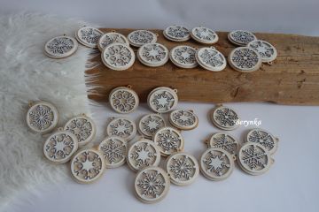 Dřevěné vánoční ozdoby - kulaté