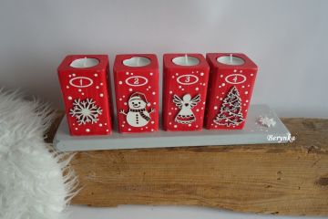 Adventní svícny s kombinovanými motivy - různé barvy