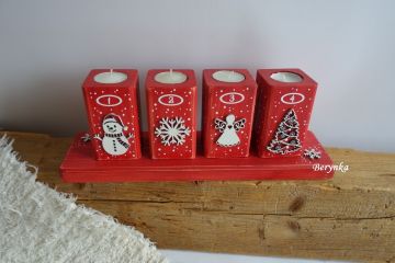 Adventní svícny s kombinovanými motivy - různé barvy