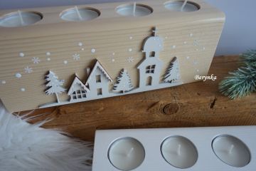 Dřevěný adventní svícen