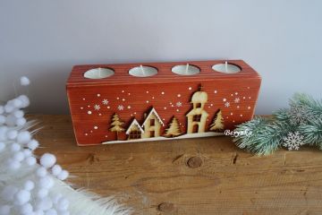 Dřevěný adventní svícen