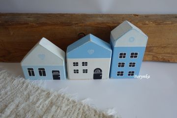 Domečky - modré odstíny