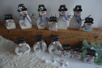 Dřevěný sněhulák se jménem