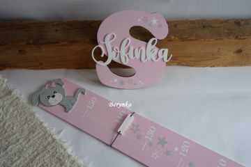 Dětský metr s medvídkem se štěňátkem