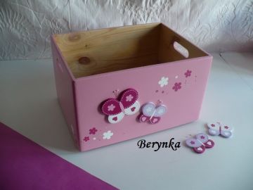 Dřevěné dekorace - fialová s malinovou