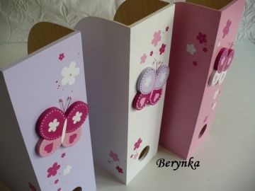 Dřevěné dekorace - fialová s malinovou