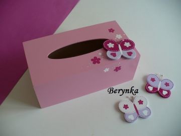 Dřevěné dekorace - fialová s malinovou