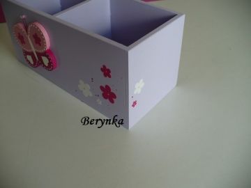 Dřevěné dekorace - fialová s malinovou