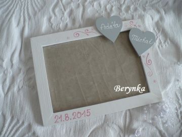 Svatební fotorámeček se srdíčkem