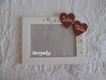 Svatební fotorámeček se srdíčkem