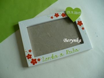 Svatební fotorámeček se srdíčkem