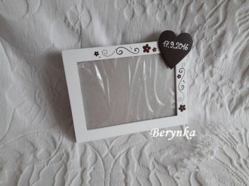 Svatební fotorámeček se srdíčkem
