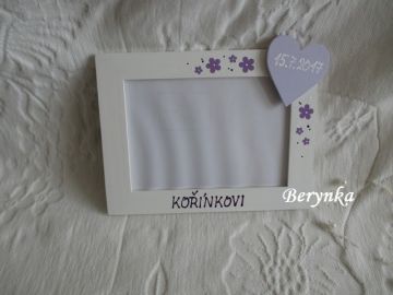 Svatební fotorámeček se srdíčkem