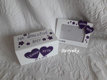 Svatební fotorámeček se srdíčkem