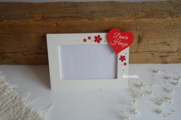 Svatební fotorámeček se srdíčkem