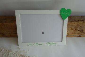 Svatební fotorámeček se srdíčkem