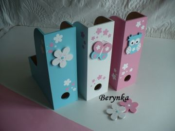 Dřevěné dekorace - tyrkysová a růžová