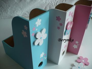 Dřevěné dekorace - tyrkysová a růžová