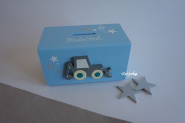 Dřevěná pokladnička - kasička pro děti