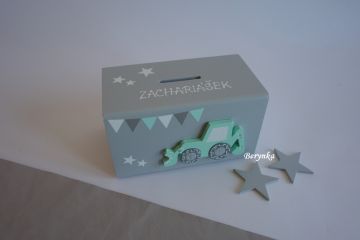 Dřevěná pokladnička - kasička pro děti