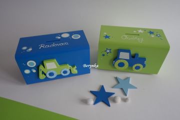 Dřevěná pokladnička - kasička pro děti