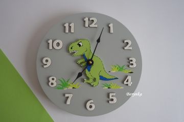 Hodiny s dinosaurem - kulaté/čtvercové