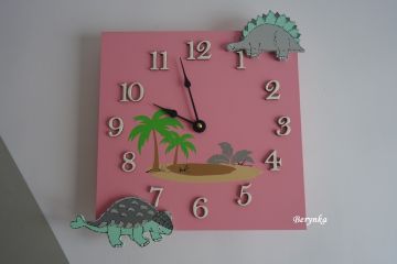 Hodiny s dinosaurem - kulaté/čtvercové