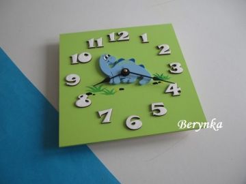 Hodiny s dinosaurem - kulaté/čtvercové