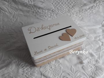 Svatební bedýnka - s jutou a krajkou