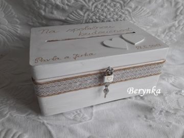 Svatební bedýnka - s jutou a krajkou