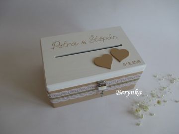 Svatební bedýnka - s jutou a krajkou