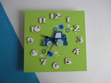 Hodiny s bagrem - kulaté/čtvercové