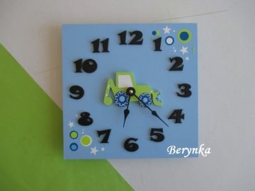 Hodiny s bagrem - kulaté/čtvercové