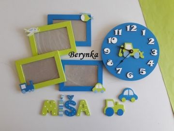 Hodiny s bagrem - kulaté/čtvercové