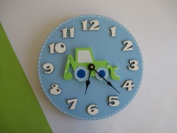 Hodiny s bagrem - kulaté/čtvercové