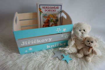 Dřevěná bedýnka na knížky - v různých barvách