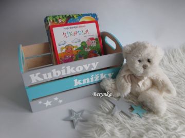 Dřevěná bedýnka na knížky - v různých barvách