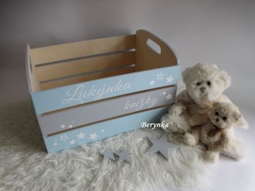 Dřevěná bedýnka na knížky - v různých barvách