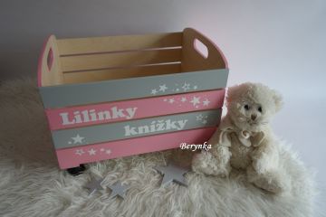 Dřevěná bedýnka na knížky - v různých barvách