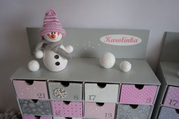 Šperkovnice s adventním kalendářem - v růžové a šedé