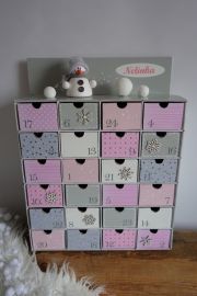 Šperkovnice s adventním kalendářem - v růžové a šedé