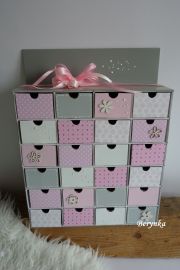 Šperkovnice s adventním kalendářem - v růžové a šedé