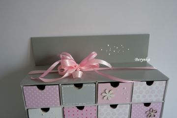 Šperkovnice s adventním kalendářem - v růžové a šedé