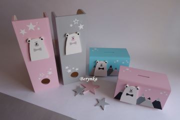 Dřevěné dekorace - s medvědem