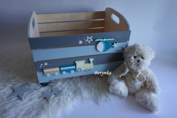 Dřevěné dekorace v šedo-bledě modré