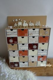 Adventní kalendář *krémový* s mašinkou - různá provedení